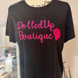 DolledUp Boutique Logo TeeShirt- Hot Pink- Diamond